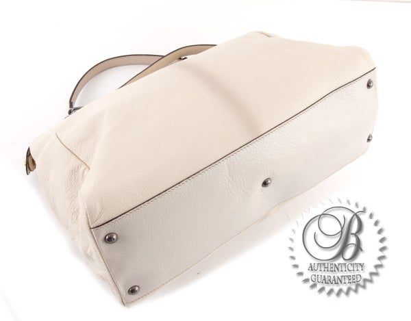 Women's FENDI Large Beige Goatskin Leather PEEKABOO Handbag Purse For Sale