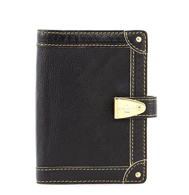 LOUIS VUITTON Black Suhali Small Planner