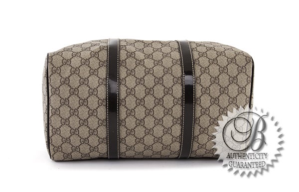 Women's GUCCI Monogram Speedy Joy Boston Patent Trim Bag