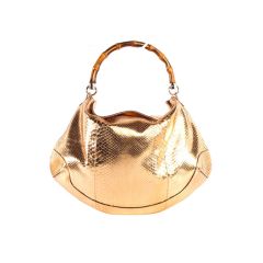 DUPLICATE GUCCI Copper Python Peggy Bamboo Top Handle Bag New