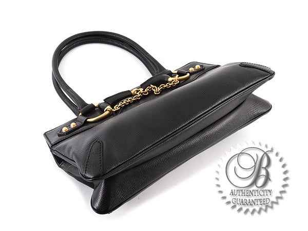 Women's GUCCI Black Leather Horsebit Tote Bag For Sale