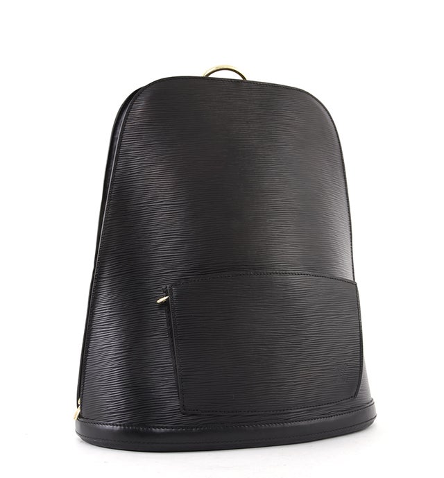 This is an authentic Louis Vuitton Black Epi Leather Gobelins Backpack. It is a chic and sophisticated way to carry everyday essentials hands-free. It is done in stunning black epi leather with gold hardware. It features a zip around closure and a