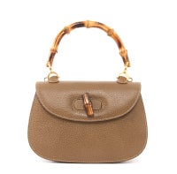 GUCCI Bamboo Top Handle Light Brown Leather Bag