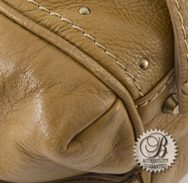 CHLOE Olive Leather Front Pocket Paddington Satchel Bag For Sale 2