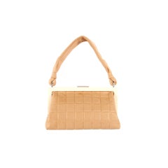 CHANEL Beige Lambskin Cube Quilted Frame Bag Mint