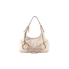 GUCCI Ivory Horsebit Hobo Ring Front Shoudler Bag