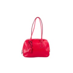 PRADA Red Leather Doctor Tote Bag