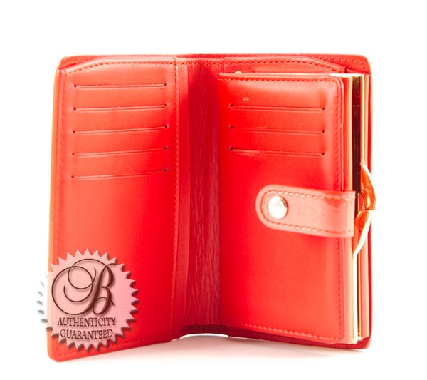 LOUIS VUITTON Monogram Vernis Orange Sunset French Purse Wallet 2