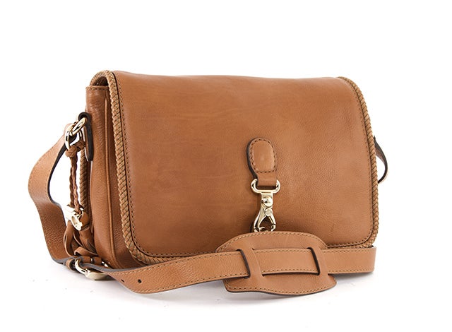 GUCCI Light Brown Leather Marrakech Medium Messenger