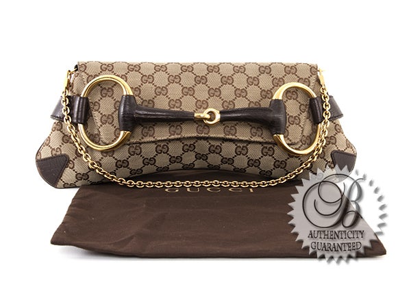 GUCCI Monogram GG 1921 Collection Horsebit Detail Shoulder Flap For Sale 7