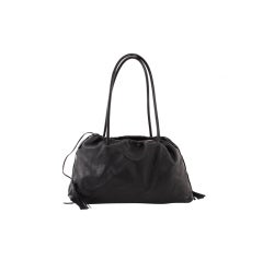 GUCCI Black Leather Tasseled Shoulder Bag