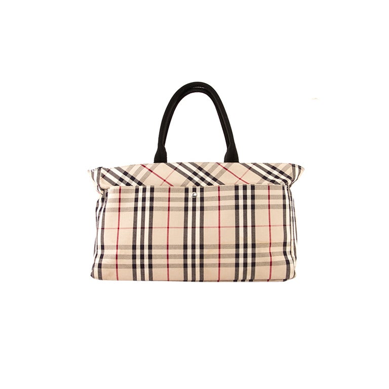 BURBERRY Large Nova Check Plaid Shopper Tote