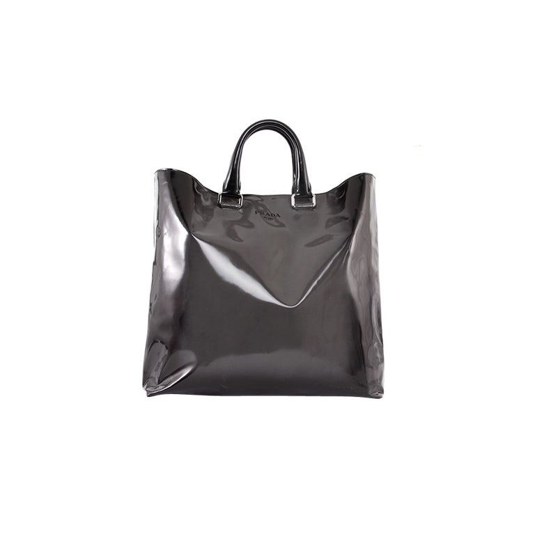 PRADA Spazzolato Sfumato Tote Grey Ombre Shopper Tote Bag For Sale