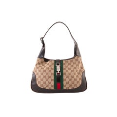 GUCCI Monogram GG Classic Stripe Small Jackie O Bag