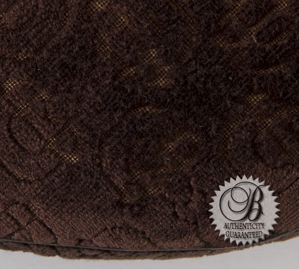 GUCCI Velour Brown GLAM Shoulder Hobo Bag w Stripe For Sale 1