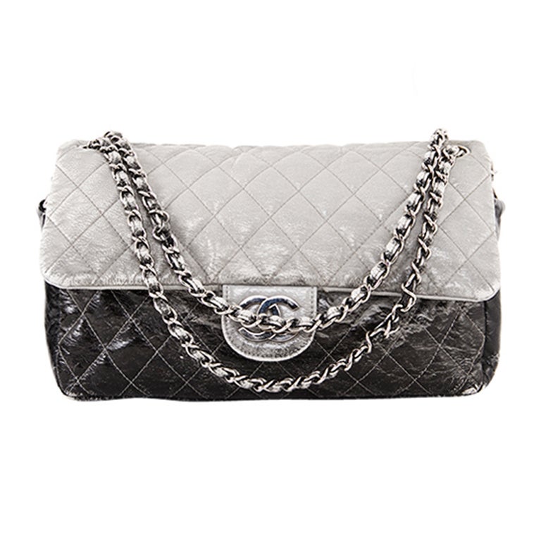 CHANEL Patent Ombre Medium Classic Flap Bag For Sale at 1stDibs