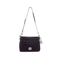 CHRISTIAN DIOR Black Cannage Quilted New Messenger Crossbody Bag