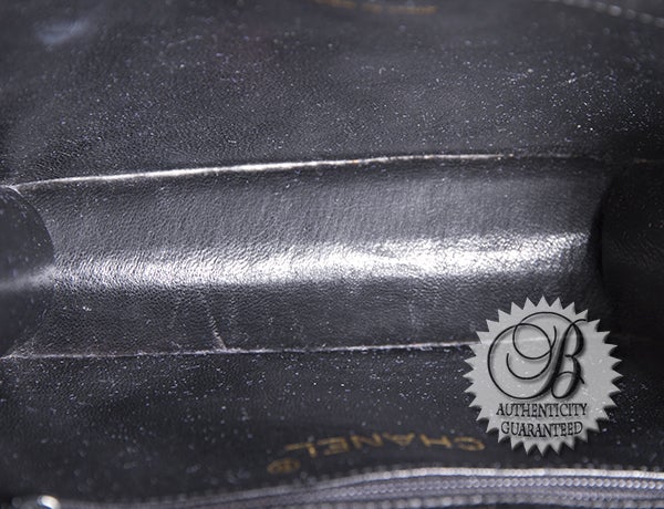 Chanel Black Lizard Skin Octagonal Long Chain Strap Exotic Bag For Sale 4