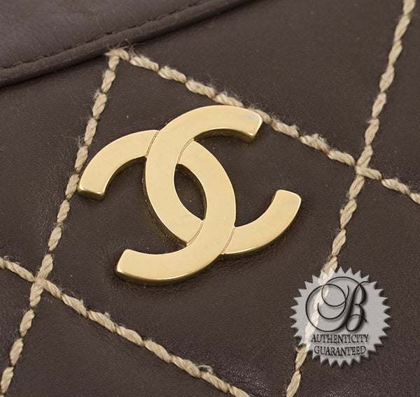 Chanel Chocolate Brown Lambskin Leather Surpique Hobo Shoulder B For Sale 3