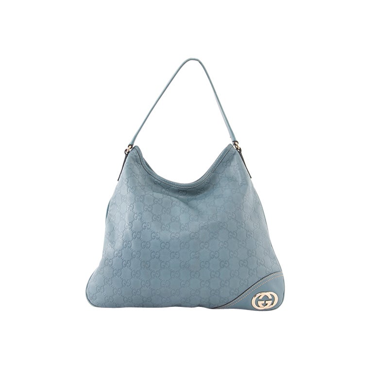 Gucci Guccissima GG Blue Hobo Britt Bag
