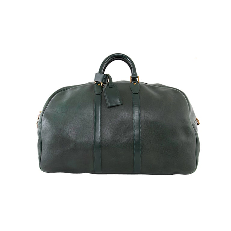 Louis Vuitton Green Taiga Leather Kendal Carryall Keepall travel For Sale