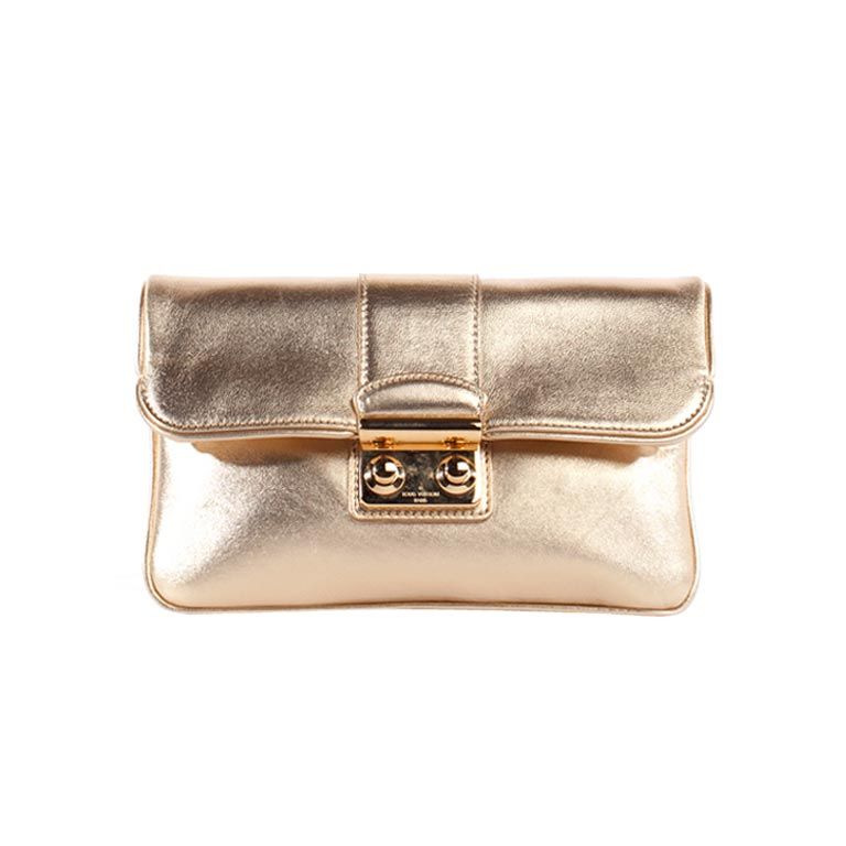 LOUIS VUITTON Sofia Coppola Metallic Lamb Clutch Bag