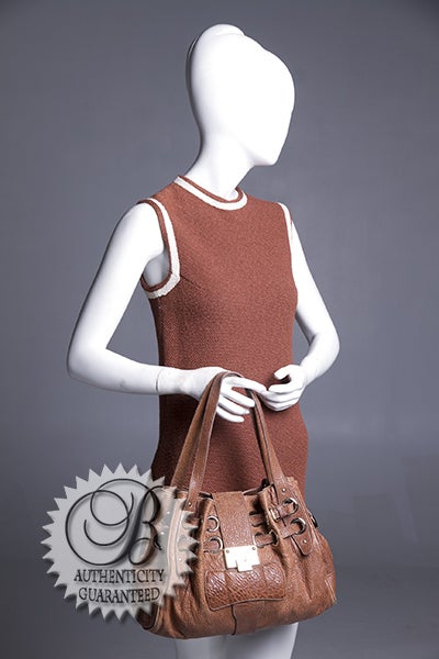 Jimmy Choo Caramel Embossed Leather Riki Shopper Bag For Sale 6