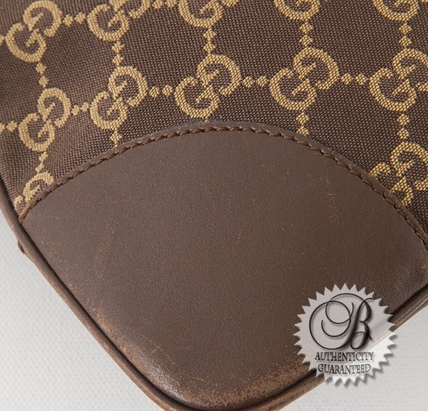 Women's Gucci Brown Monogram GG Jackie Bouvier Hobo Bag Medium For Sale
