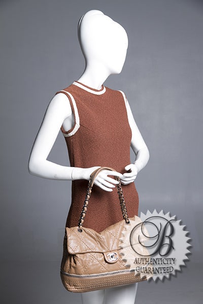 Chanel Beige Lamb Diamond Stitch Expandable Tote Bag For Sale 5