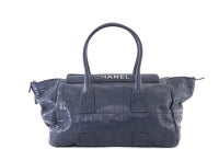 CHANEL Large Navy Leather LAX Tote Bag