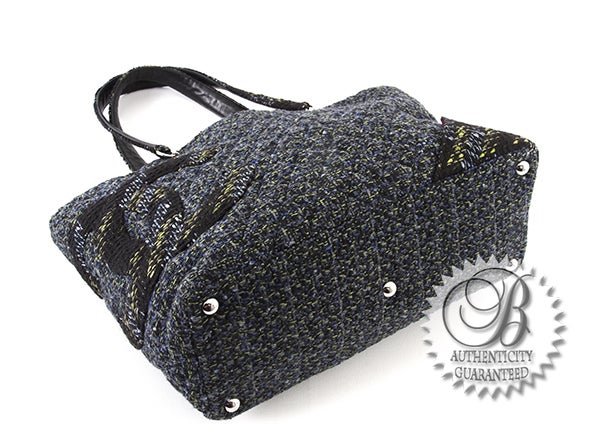 Women's Chanel Large Tweed Cambon CC Cotton Club Shopper Bag For Sale