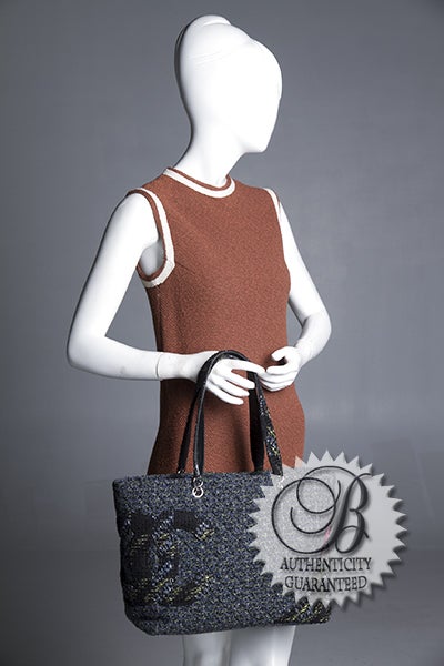 Chanel Large Tweed Cambon CC Cotton Club Shopper Bag For Sale 6