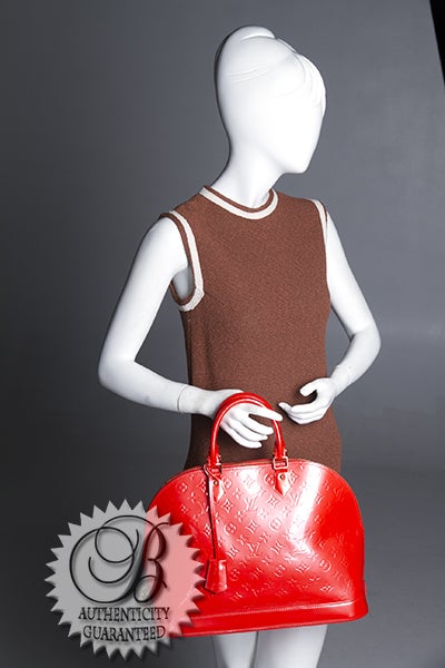 Louis Vuitton Sunset Orange Vernis Alma MM Bag For Sale 7