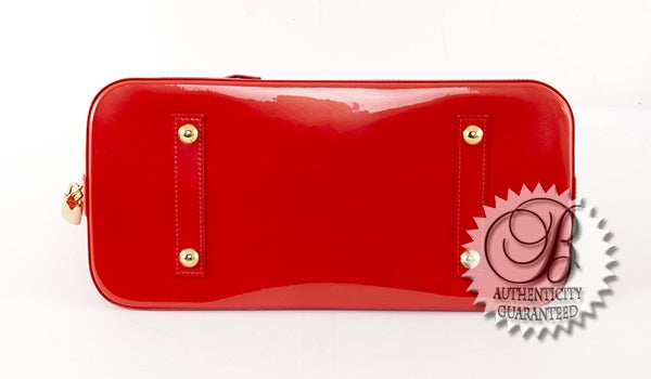 Louis Vuitton Sunset Orange Vernis Alma MM Bag For Sale 1
