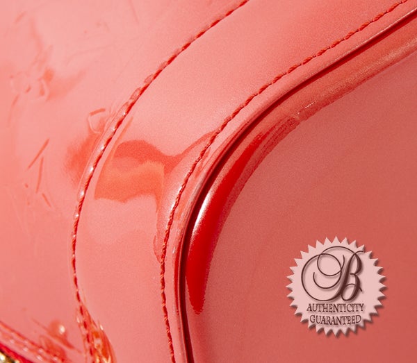 Louis Vuitton Sunset Orange Vernis Alma MM Bag For Sale 2