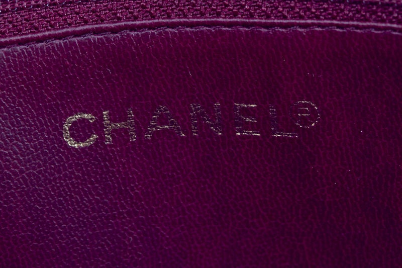 DUPLICATE Chanel Burgundy Lamb Chevron Boston Speedy Bag Rare 4