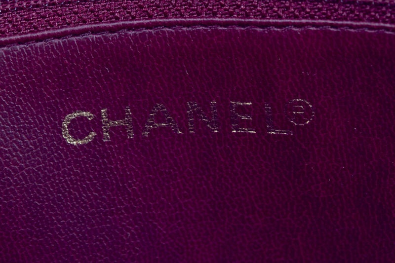 DUPLICATE Chanel Burgundy Lamb Chevron Boston Speedy Bag Rare 4