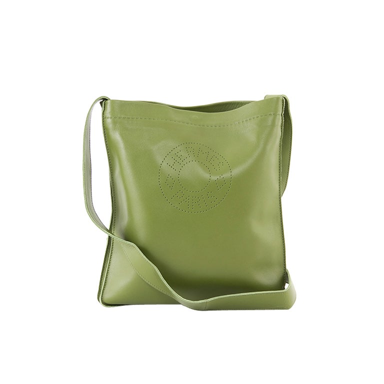 Hermes Green Clou de Selle Crossbody Messenger Bag at 1stdibs