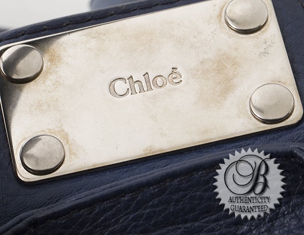 Women's Chloe Blue Midnight w Silver Hardware Paddington Bag For Sale