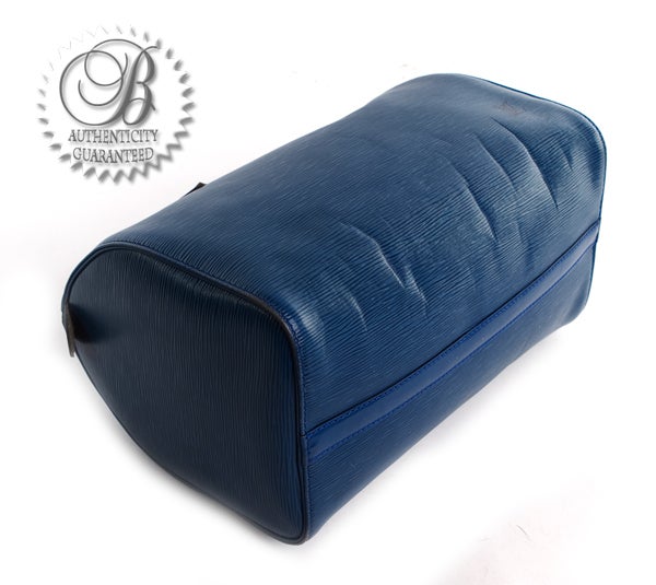 Louis Vuitton Blue Epi Leather Speedy 30 Bag For Sale 1