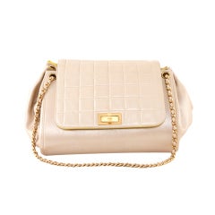 Chanel Gold Cubed Quilted Accordion Flap Bag Purse