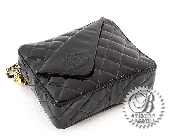 Women's Chanel Black Patent Tassel Shoulder Bag Vintage
