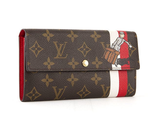This is an authentic Louis Vuitton wallet. It is part of the Monogram Groom collection, inspired a Louis Vuitton advertisement from 1921. This collection is a tribute to the design house's history, which is strongly rooted in travel and luggage.