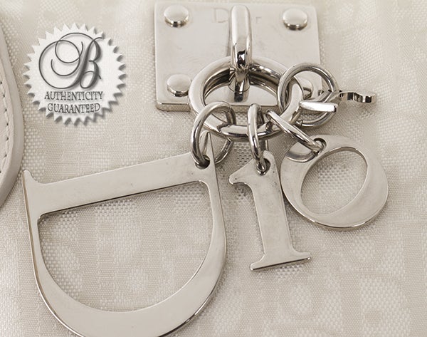 Christian Dior CD Monogram Mauve Ivory Lovely Satchel Bag For Sale 1