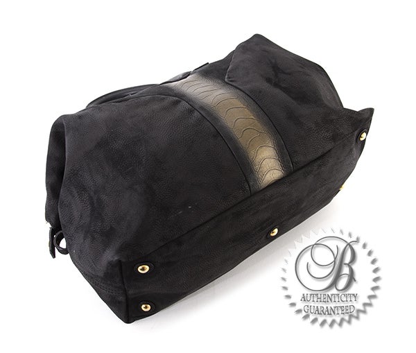 Women's YSL Yves Saint Laurent Black Metallic Stingray Large Easy Satche For Sale