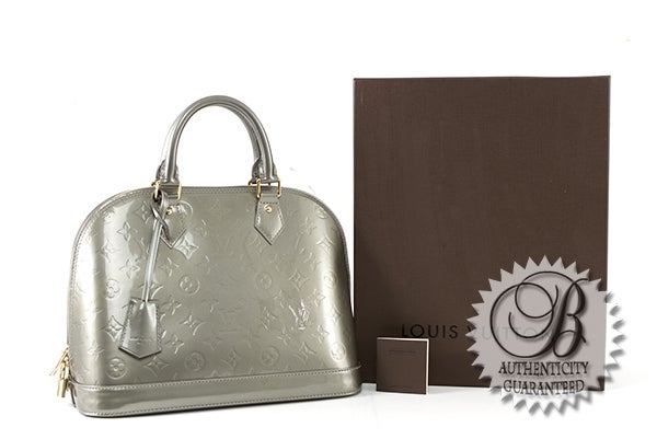 Louis Vuitton Monogram Vernis Alma Gris Gray Silver Bag 7