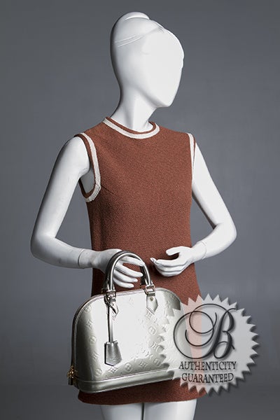 Louis Vuitton Monogram Vernis Alma Gris Gray Silver Bag 6