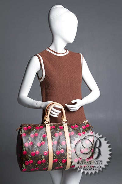 Louis Vuitton Cerises Cherries Keepall 45 Travel Bag For Sale 5