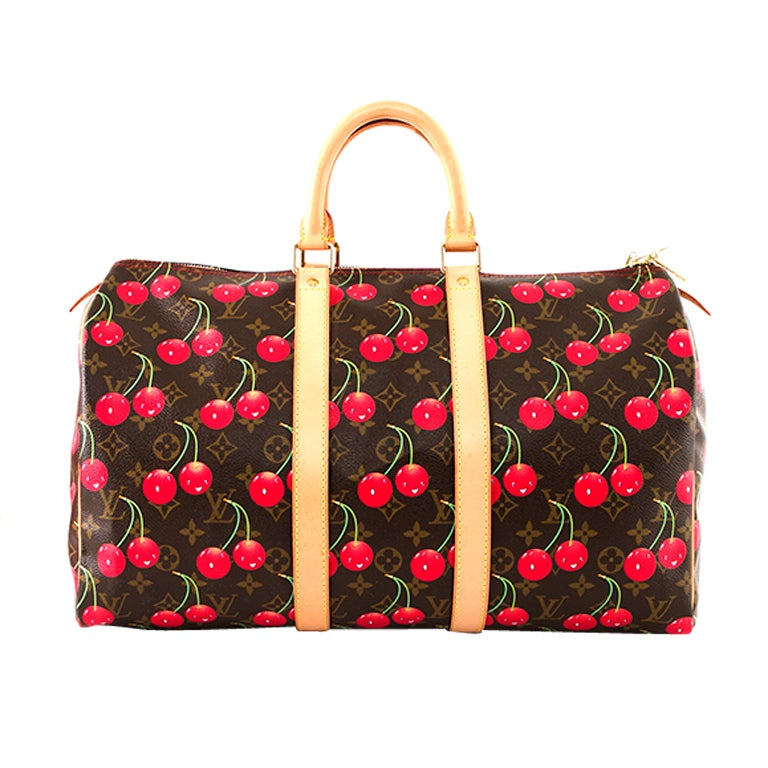 Cherry Limited edition Louis Vuitton keepall 45 Travel bag by Takashi  Murakami For Sale at 1stDibs