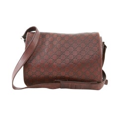 Gucci Monogram Leather Messenger Bag